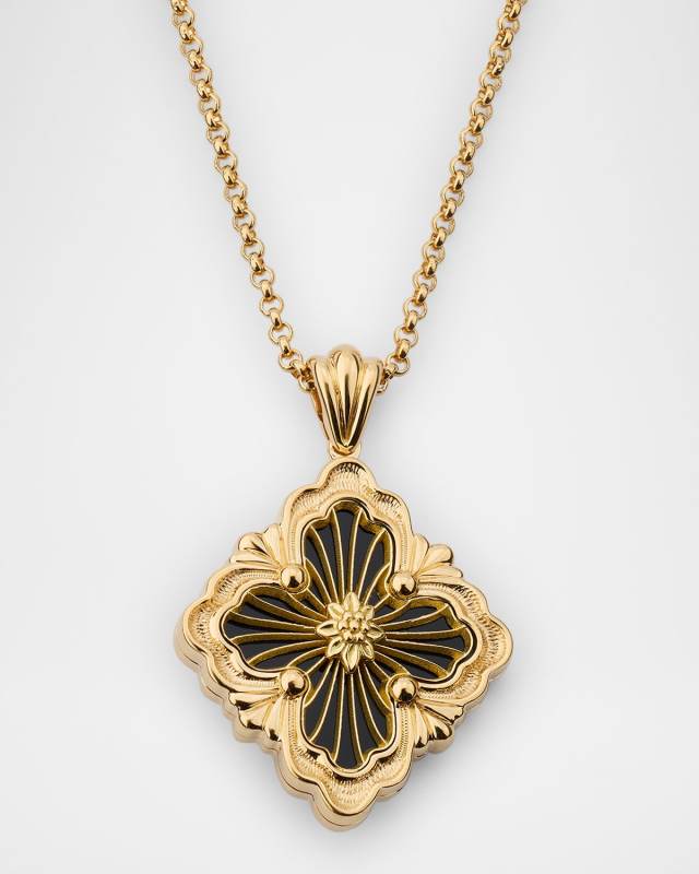 Opera Tulle Onyx Pendant Necklace in 18K Yellow Gold, Large